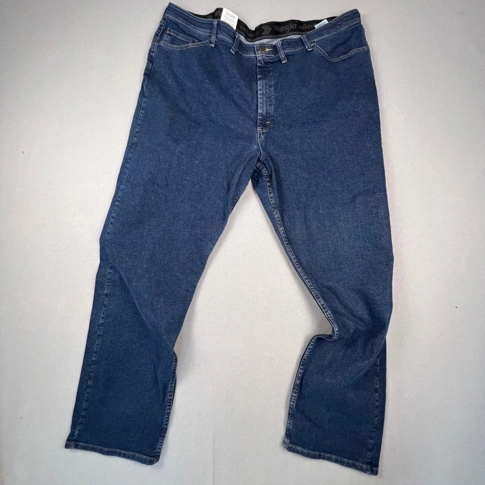 Wrangler Authentics Jeans Mens 48x34 Blue Comfort Flex Straight Leg Denim Casual